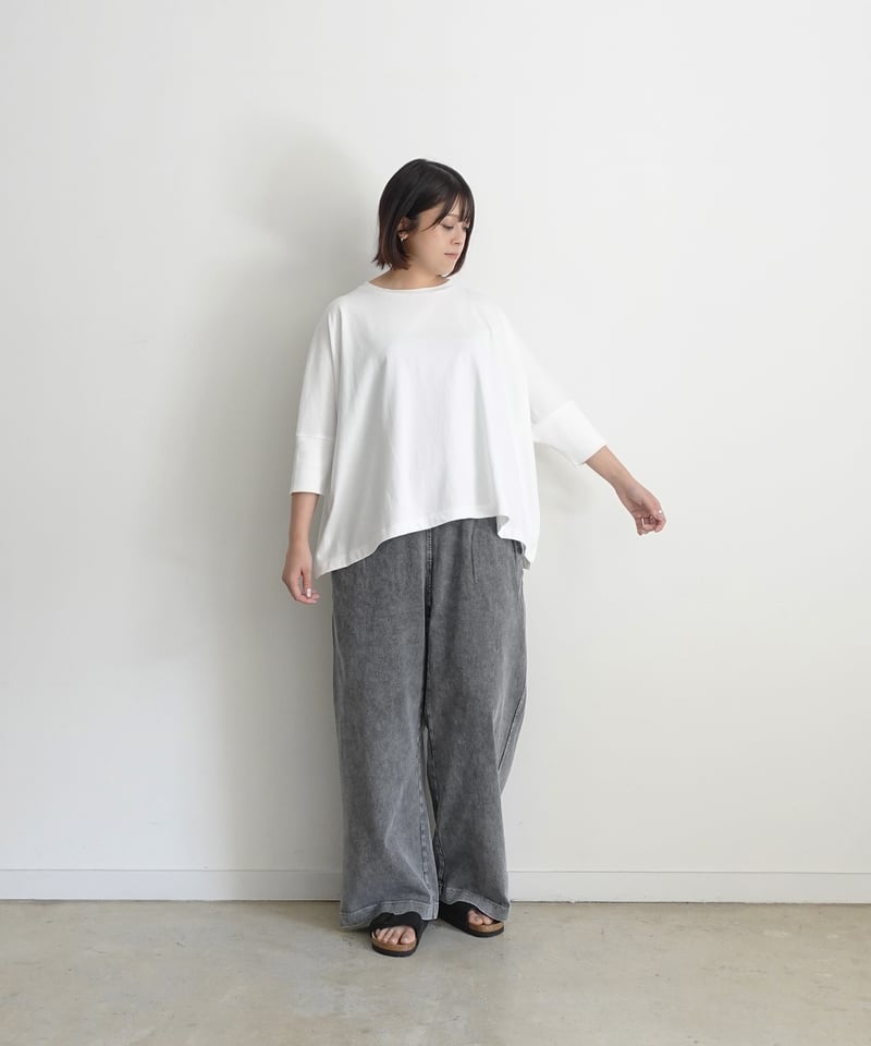 i c h i 241242 Cotton Rib Wide T-Shirt / 4 CO
