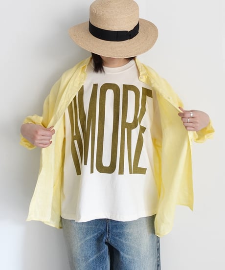 i c h i  251059  "AMORE / MIO!" Pigment Over T Shirt / 2 COLORS