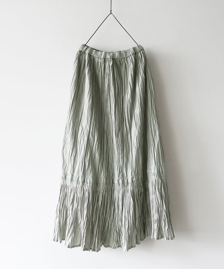 i c h i  221223  Cotton Voile Crinkle Skirt  / 6 COLORS