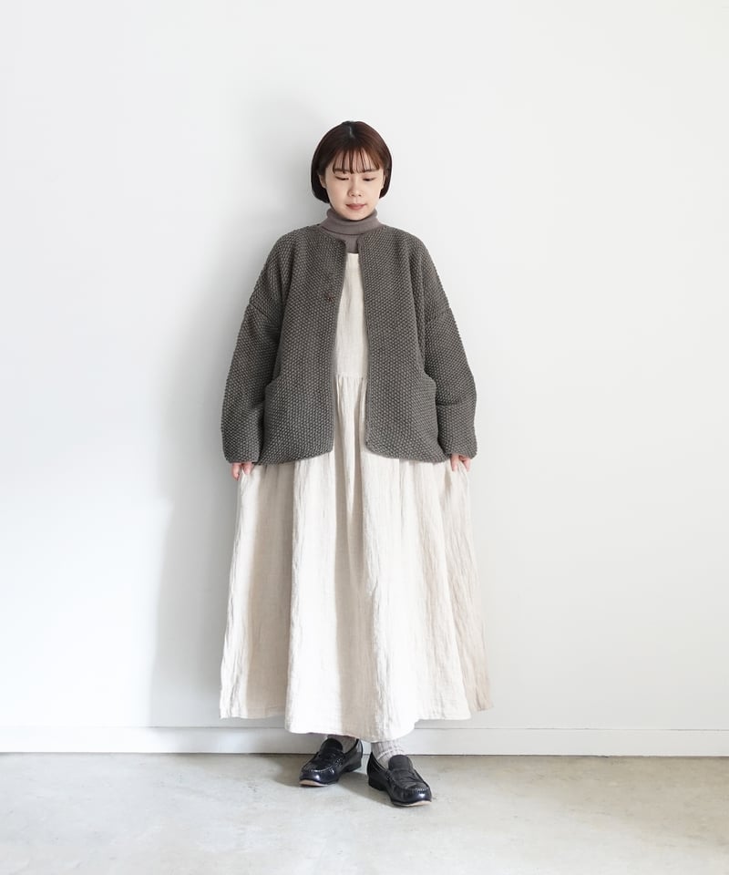 ◎新品◎　ichi イチ　鹿の子編み　ウールカーディガン　ピンク ichi 鹿の子編みウール混カーディガン ピンク系 ゆったり