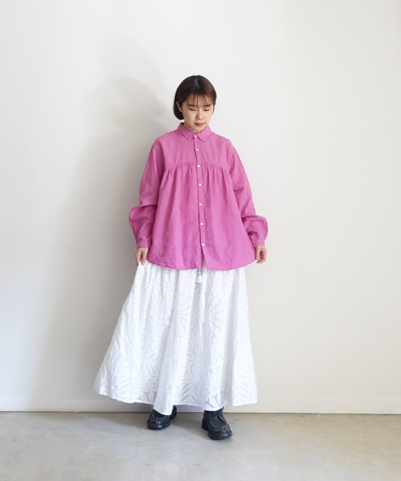 ichiAntiquités 1000901 Linen Cotton Yoke Gather