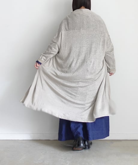 【 LIMITED COLLECTION 】Antiquités noir  801209 Linen Long Robe Cardigan / A : NATURAL