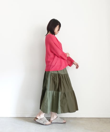 ichiAntiquités 1100960 Cotton Linen Wholegarment Knit Pullover / 3 COLORS
