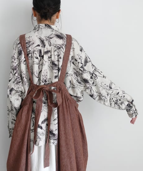 ichiAntiquités 1101123 Rayon Linen Botanical Print Shirt / 2 COLORS