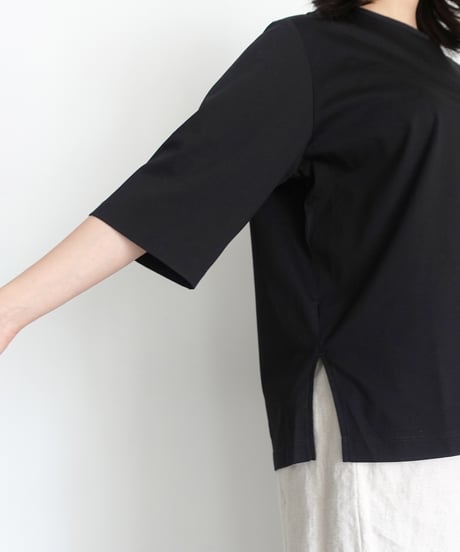ichiAntiquités 1100959 Smooth Cotton Pullover / C : BLACK