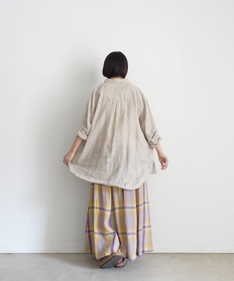 【 ONLINE LIMITED 】Antiquités 1000631 Linen Vacances Over Shirt / 2 COLORS