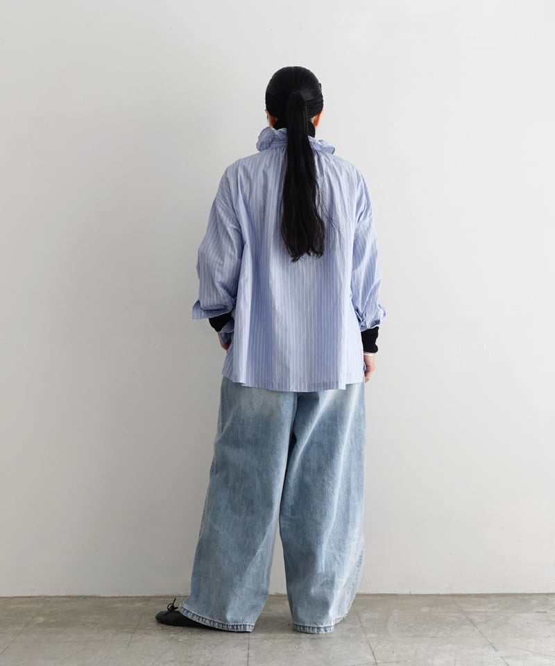 i c h i 230430 DENIM Wide Pants / C : SAXE BL i c h i 230430 DENIM Wide Pants / C : SAXE BL