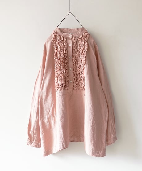 ichiAntiquités 1100929  Linen Frill Blouse / 3 COLORS