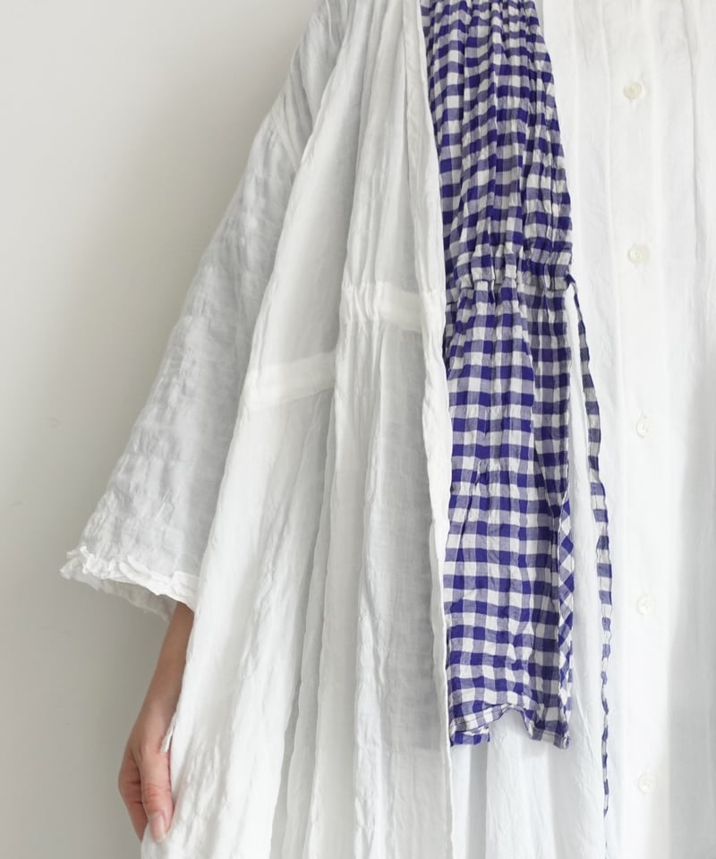 i c h i 251107 Shirring Cloth Long Cardigan / A