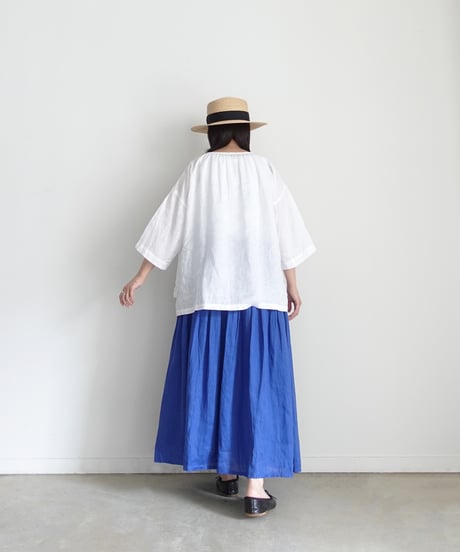 i c h i  251004 French Linen Gathered Blouse / 2 COLORS