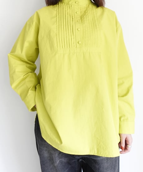 i c h i 250607 Pin Tuck Cotton Shirt / 3 COLORS