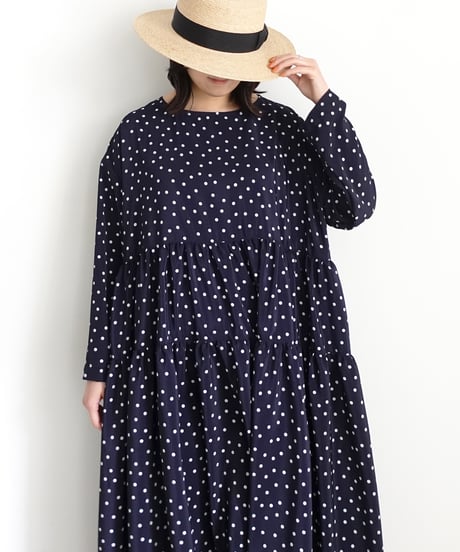 i c h i  251028  DOTS Tiered Dress / 2 COLORS