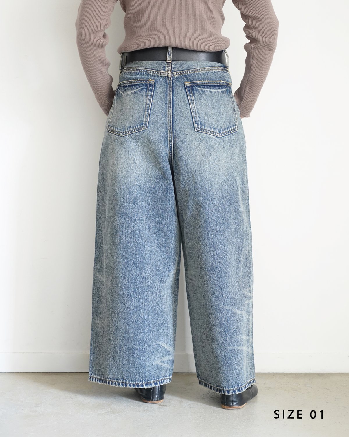 ichi デニム ワイドレッグパンツ サイズ2 i c h i 230430 DENIM Wide Pants / A : LIGHT・2