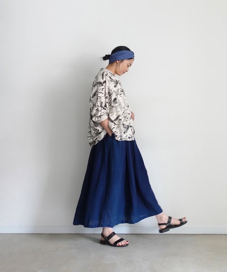 ichiAntiquités 1101123 Rayon Linen Botanical Print Shirt / 2 COLORS
