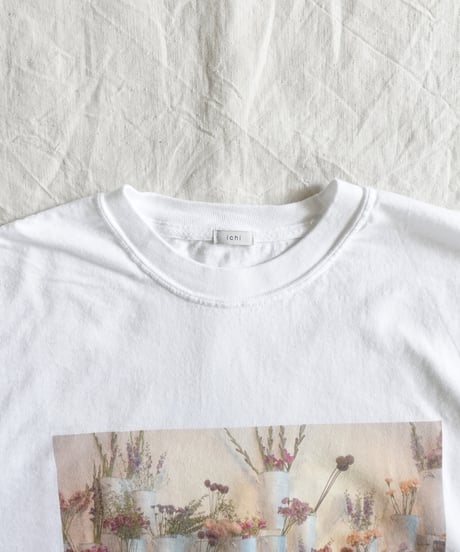 i c h i  251056  "Libre Comme l'Air" Flower Atelier Pigment Over T Shirt / 2 COLORS