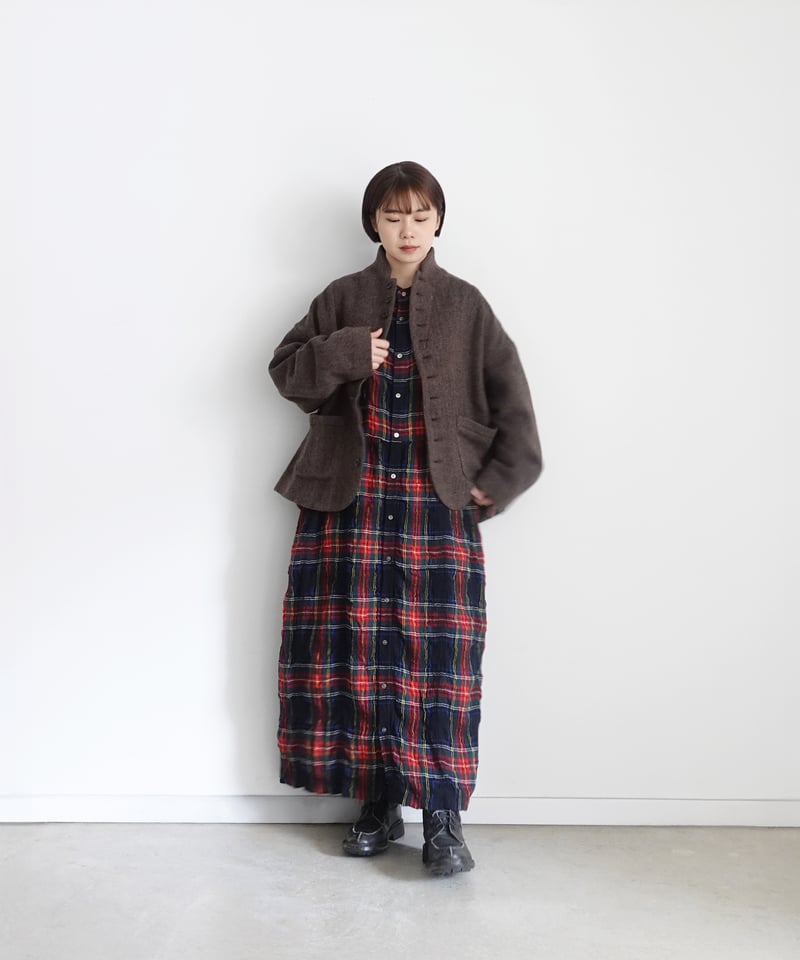 ichiAntiquités 1100326 Cotton Wool BLACK Tartan