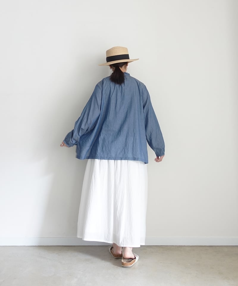 i c h i 251213 Denim Frill Shirt / 2 COLORS |