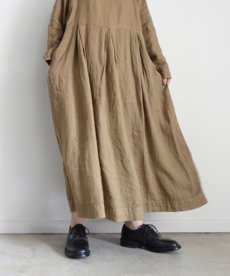 【 LIMITED COLLECTION 】Antiquités noir 800413  Vintage Dye French Linen Dress / 3 COLORS