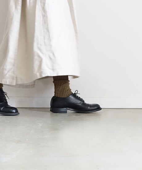 LOITER L019 Linen Color Rib Socks / 2 COLORS : COFFEE・BLACK
