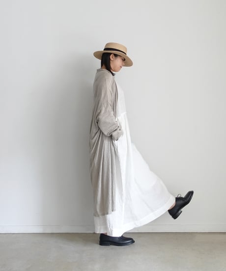 【 LIMITED COLLECTION 】Antiquités noir  801209 Linen Long Robe Cardigan / A : NATURAL
