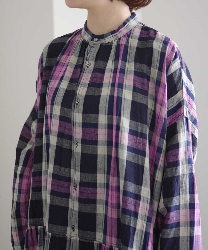 ichiAntiquités 1000916 Linen Cotton Check Shirt