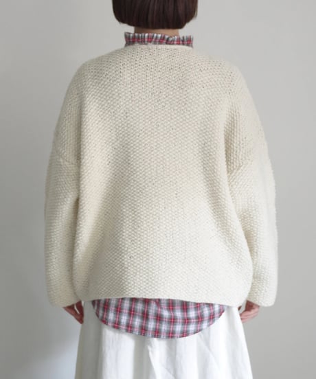 【ONLINE LIMITED】i c h i  240162 PERU Hand KANOKO Knit Cardigan / A : NATURAL