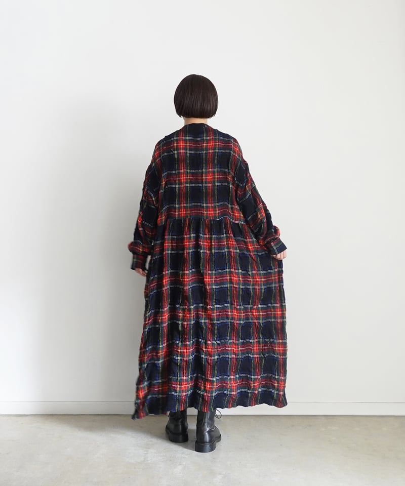 ichiAntiquités 1100326 Cotton Wool BLACK Tartan