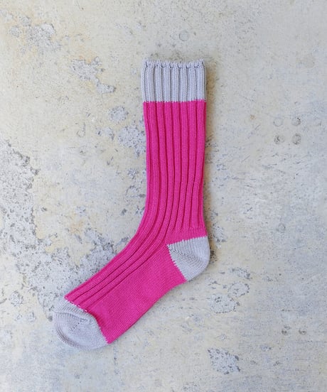LOITER  L043  Organic Cotton Two Tone Socks / 6 COLORS