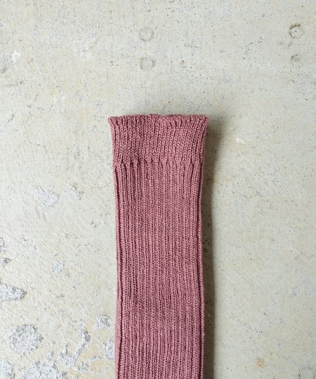 LOITER L019 Linen Color Rib Socks / 3 COLORS : SMOKE PINK・ORANGE・PURPLE
