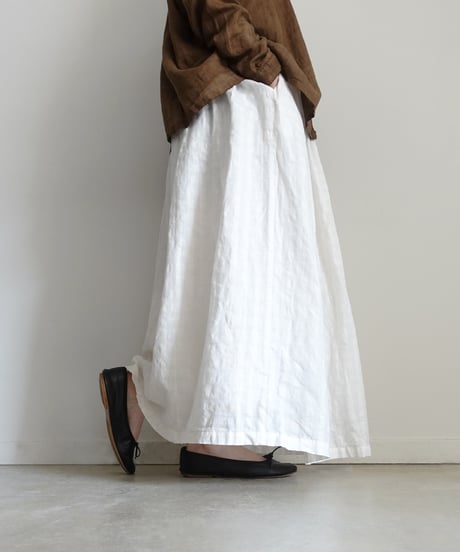 ichiAntiquités 1101110 Linen Cotton Gingham Check Skirt / 3 COLORS