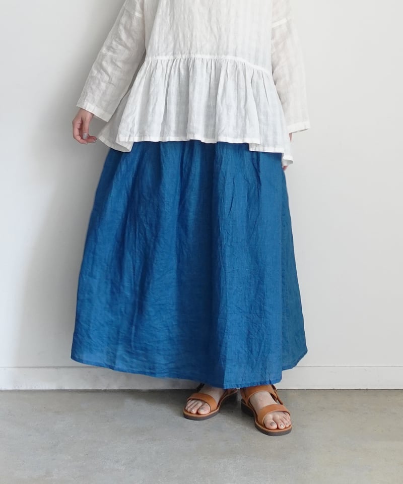 ichiAntiquités 1100922 INDIGO Linen Skirt / 2 C