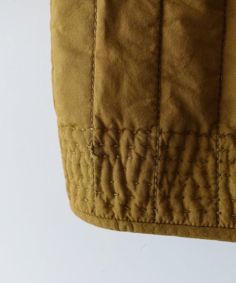 ichiAntiquités 1000941 INDIA Block Print Quilt Vest / A : KHAKI