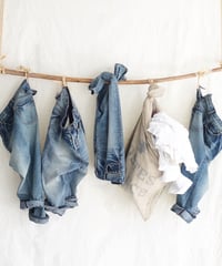 i c h i  241230 Denim Sarrouel Pants / A : LIGHT・2 SIZE