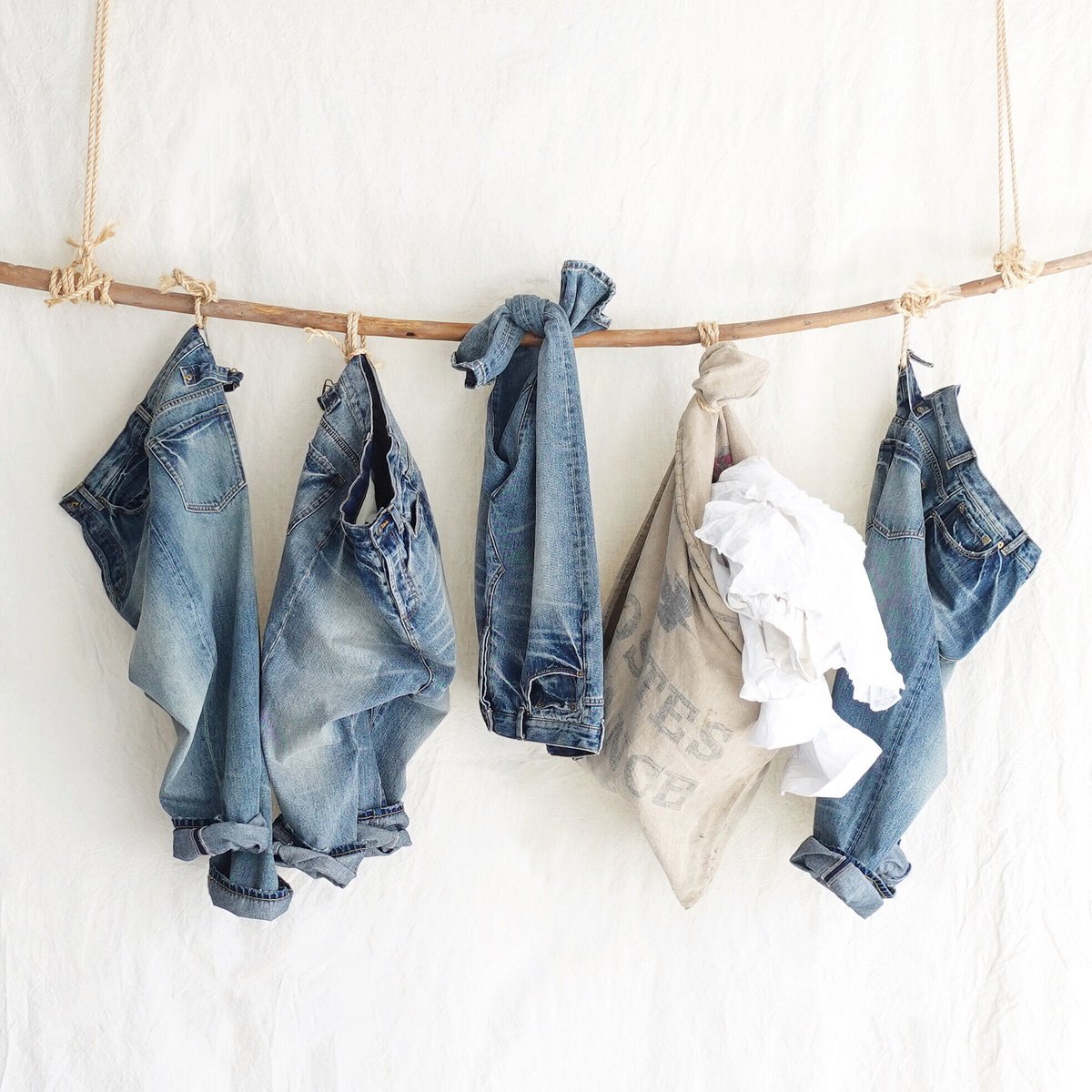 i c h i 241230 Denim Sarrouel Pants / A : LIGH