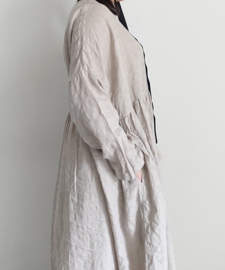 ichiAntiquités 1101109 Linen Cotton Gingham Check Dress / 2 COLORS