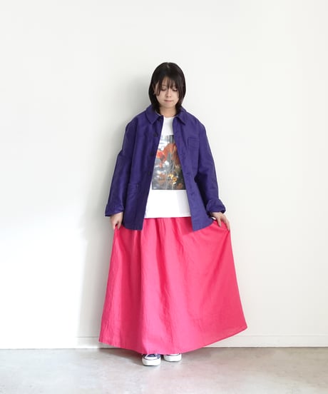 i c h i  251055  "Libre Comme l'Air" Flower Bloom Pigment Over T Shirt / 2 COLORS