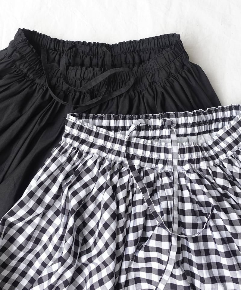 i c h i 241203 Cotton Circular Gather Skirt /