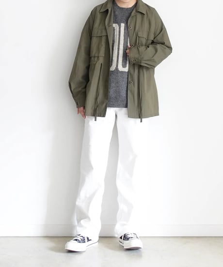 i c h i  250467・250468  Shetland Wool Knit Pullover / GRAY “OUI!”・ IVORY “NON!”