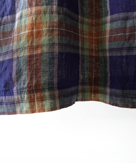 ichiAntiquités 1100902 Linen Cotton Tartan Check Shirt Dress / 3 COLORS
