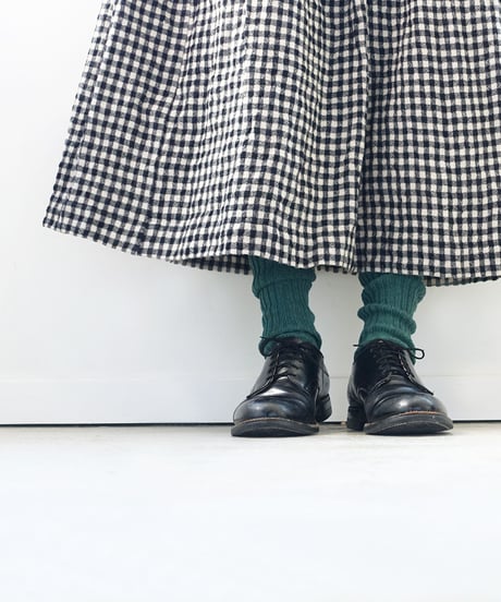 LOITER L019 Linen Color Rib Socks / 4 COLORS : GREEN・BLUE・GRAY・CHOCOLATE