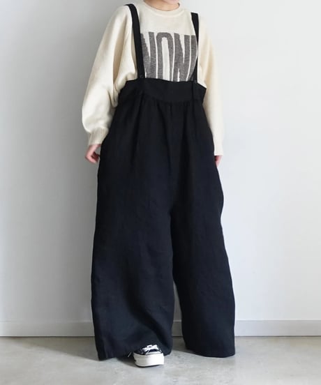 【 ONLINE LIMITED 】i c h i  250122  Linen Salopette / 2 COLORS