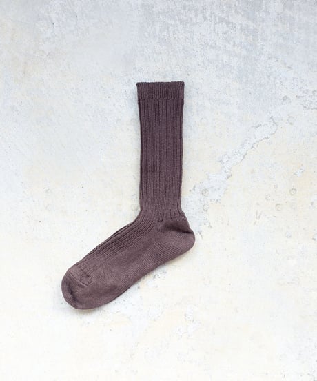 LOITER L019 Linen Color Rib Socks / 4 COLORS : GREEN・BLUE・GRAY・CHOCOLATE