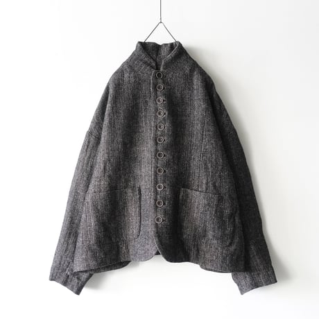 ichiAntiquités  900335 Wool Linen Herringbone Over Jacket / 2 COLORS