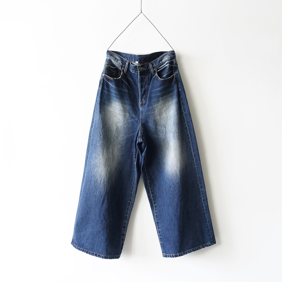 i c h i 230430 DENIM Wide Pants / B : DARK・2