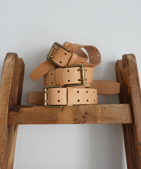 【 ONLINE LIMITED 】ichiAntiquités 500000 Leather Belt / E : NATURAL