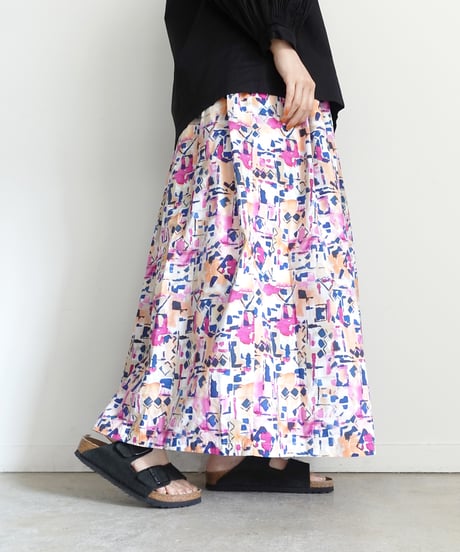 i c h i 251012 Painted Pattern Skirt / 2 COLORS