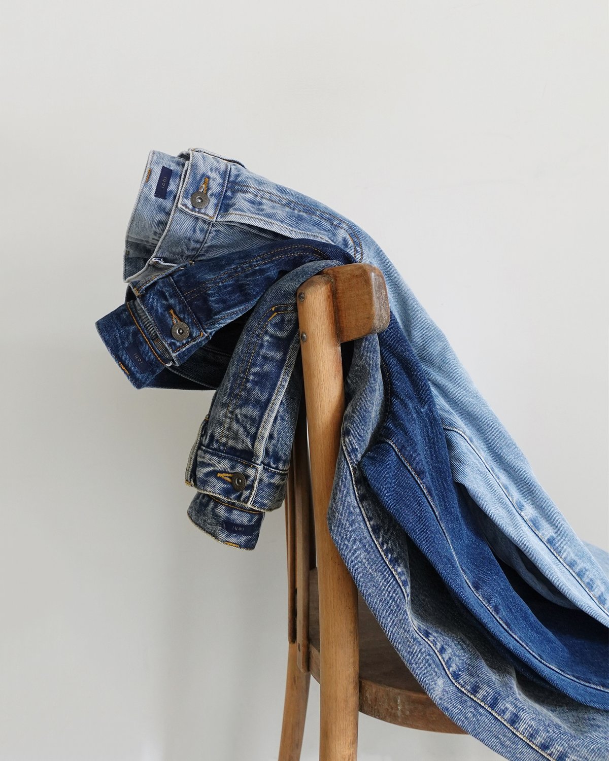 ジーパン i c h i 230430 DENIM Wide Pants / C : SAXE BL