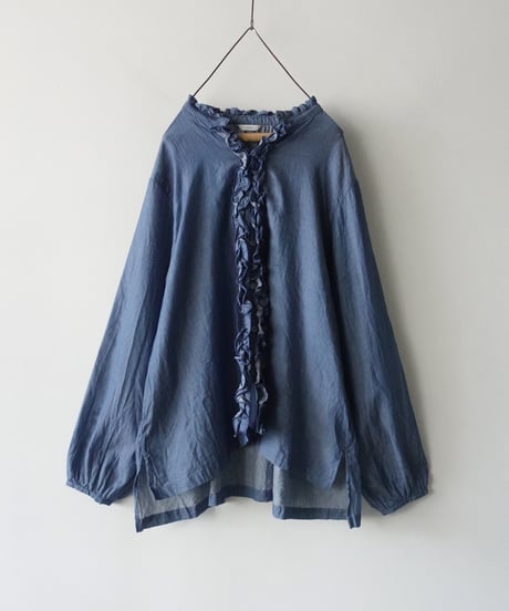 i c h i  251213  Denim Frill Shirt / 2 COLORS