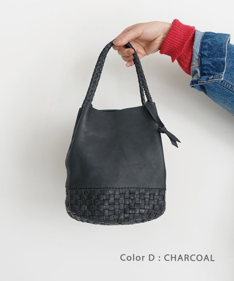 KYUCA KY0351 Leather Medium Basket / 3COLORS