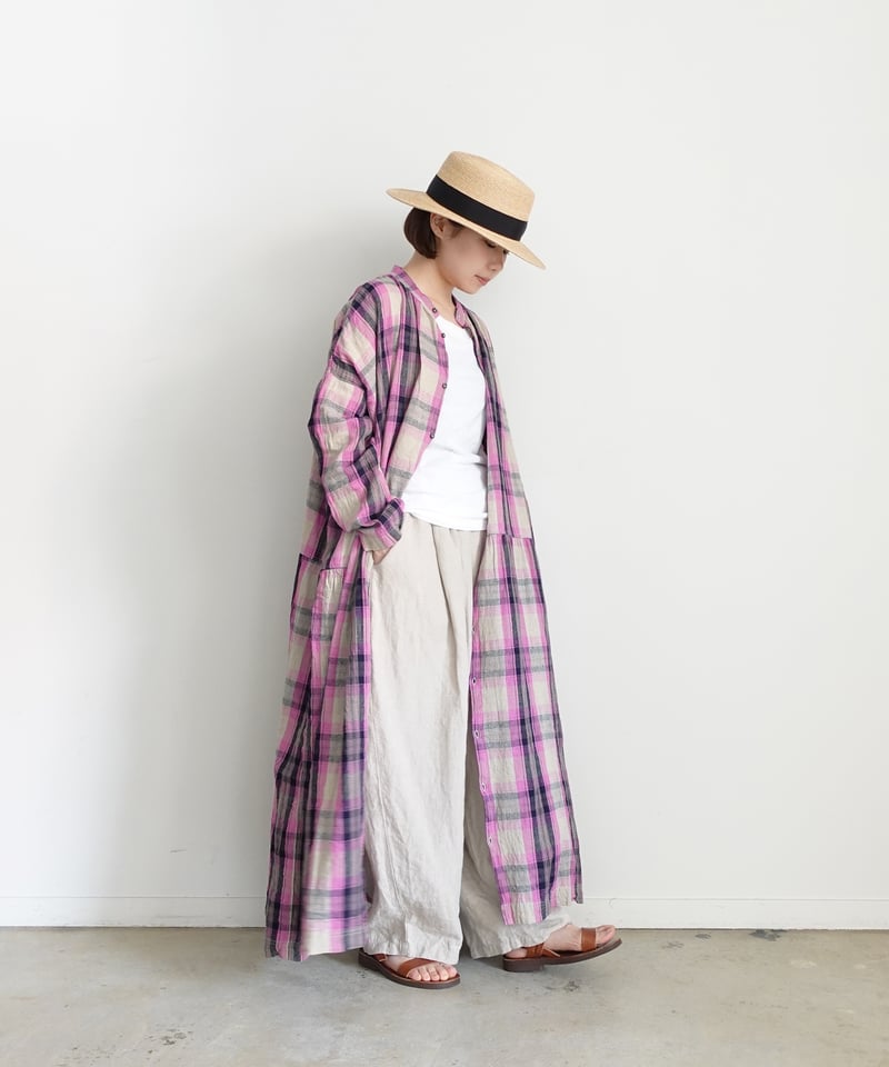ichiAntiquités 1000916 Linen Cotton Check Shirt